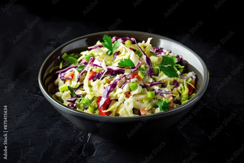 Refreshing Delta Cole Slaw with Shredded Carrots and Red Bell Pepper Refreshing Delta Cole Slaw with Shredded Carrots and Red Bell Pepper