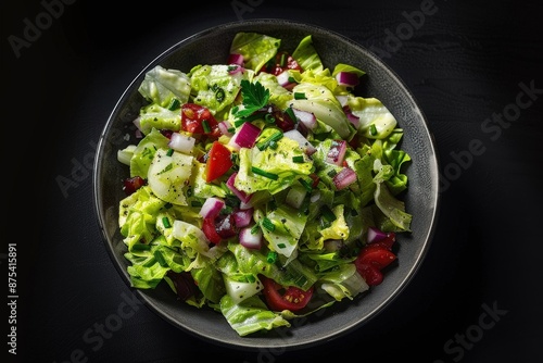 Delicious Does House Salad with Red Onion and Tangy Dressing