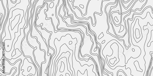 Seamless pattern with White sea map and topographic contours map background,curved reliefs abstract background. Topographic map patterns,