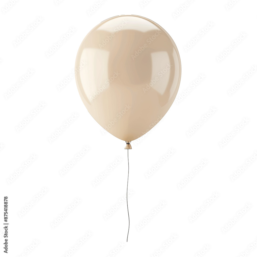 white helium balloon. Birthday balloon flying for party and celebrations. Isolated on white background. Generative AI white helium balloon. Birthday balloon flying for party and celebrations. Isolated on white background. Generative AI