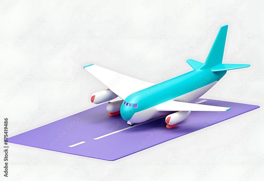 Naklejka premium 3D Aircraft Model: Detailed Graphic Illustration
