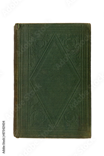 Old book cover isolated on white