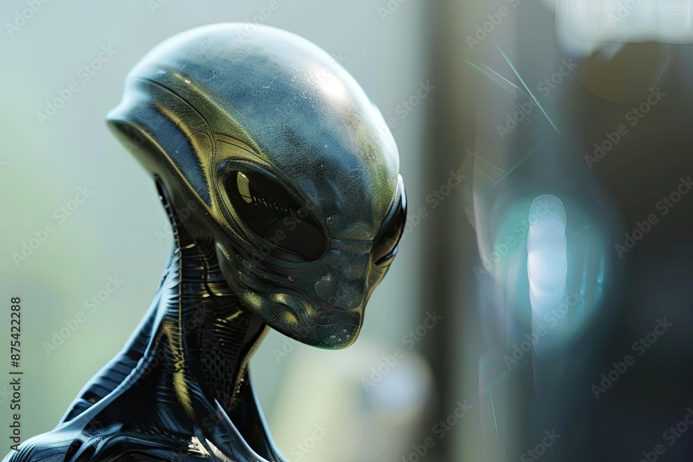 Illustration of extraterrestrial humanoid created in 3D Illustration of extraterrestrial humanoid created in 3D