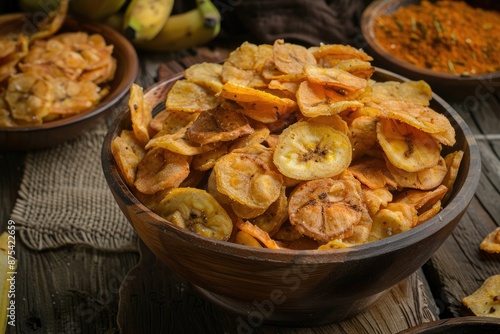 Kerala snack fried salty banana chips