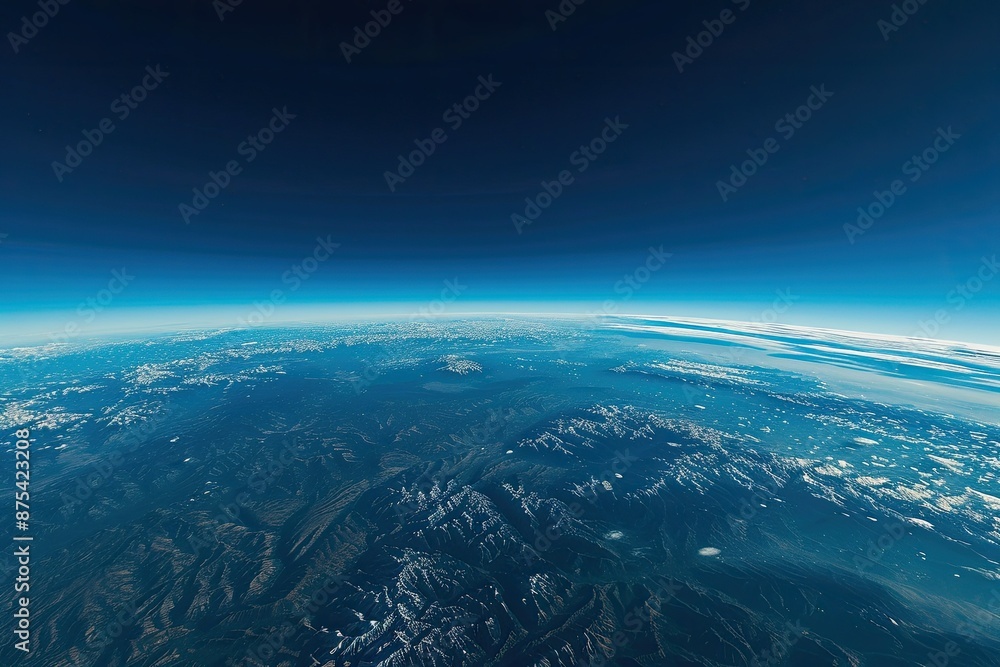 Fototapeta premium Near Space photography at 20km altitude authentic image