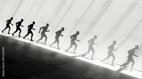 abstract illustration of a running flying man.