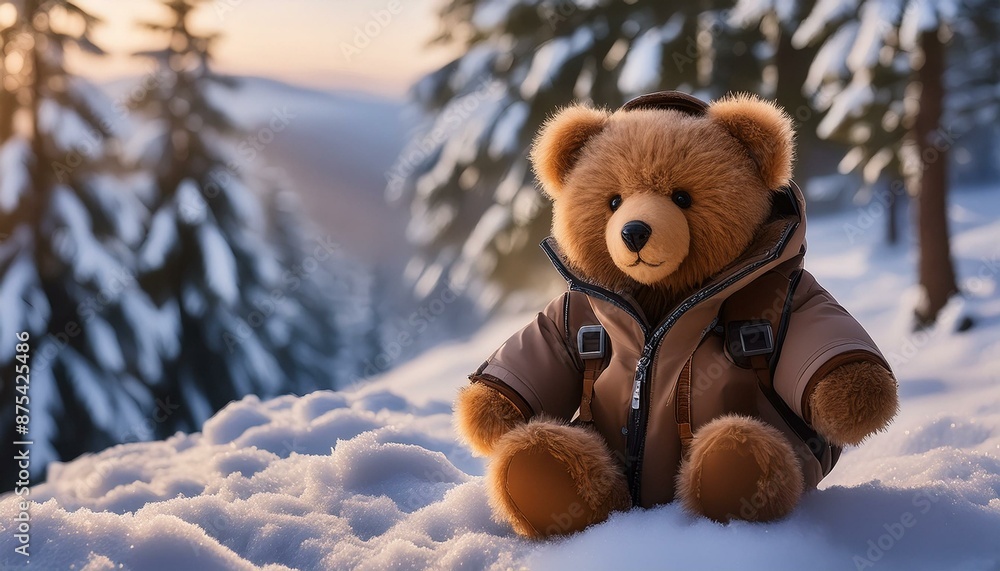 teddy bear in the snow teddy bear in the snow