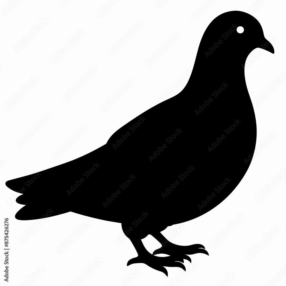 Fototapeta premium Dove vector illustration, bird isolated on white, dove silhouette, dove of peace vector art