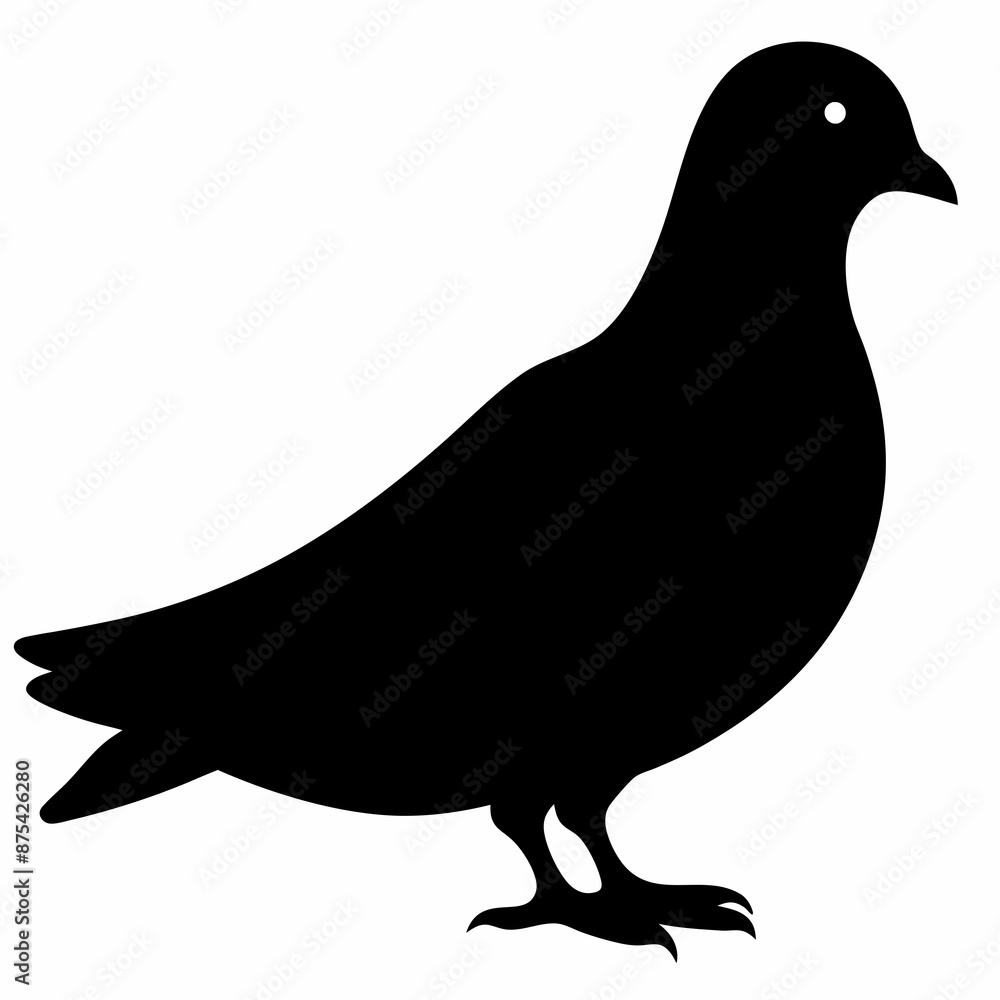 Fototapeta premium Dove vector illustration, bird isolated on white, dove silhouette, dove of peace vector art