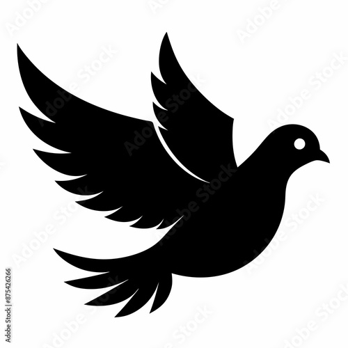 Wallpaper Mural Dove vector illustration, bird  isolated on white, dove silhouette, dove of peace vector art Torontodigital.ca