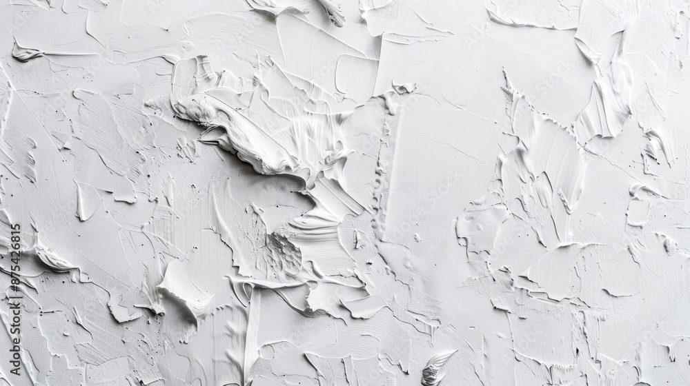 Obraz premium Abstract white patterned wall with painted surface design banners featuring copy space creating a textured background