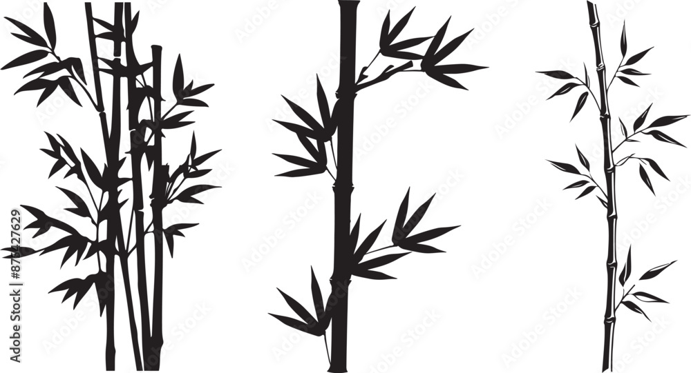 Naklejka premium Three seat of bamboo tree vectors