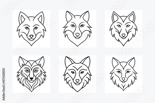 Wolf Head Silhouette Vector Illustration Bundle photo