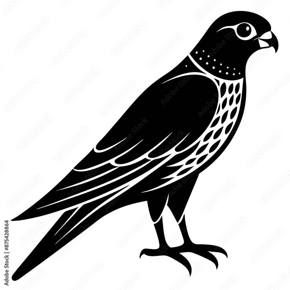 Fototapeta premium Kestrel vector illustration, bird isolated on white, Kestrel silhouette, Kestrel vector art