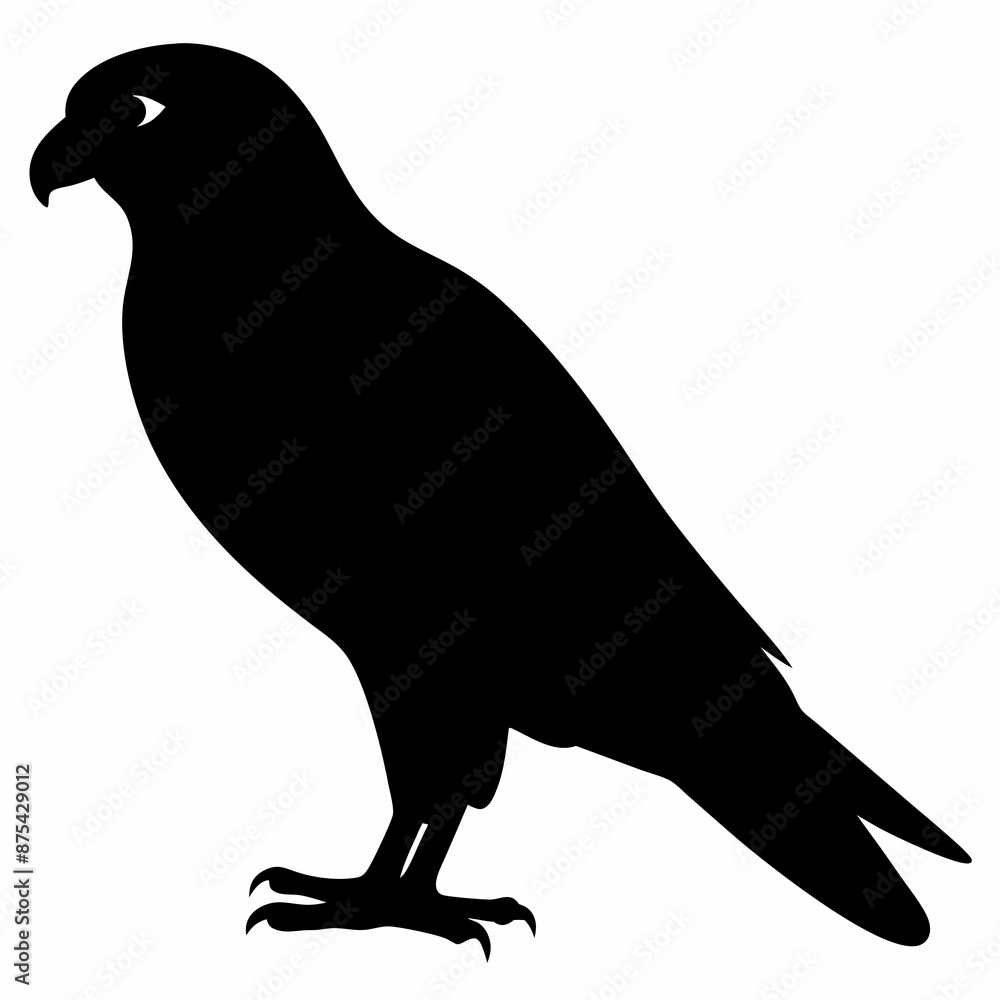 Fototapeta premium Kestrel vector illustration, bird isolated on white, Kestrel silhouette, Kestrel vector art