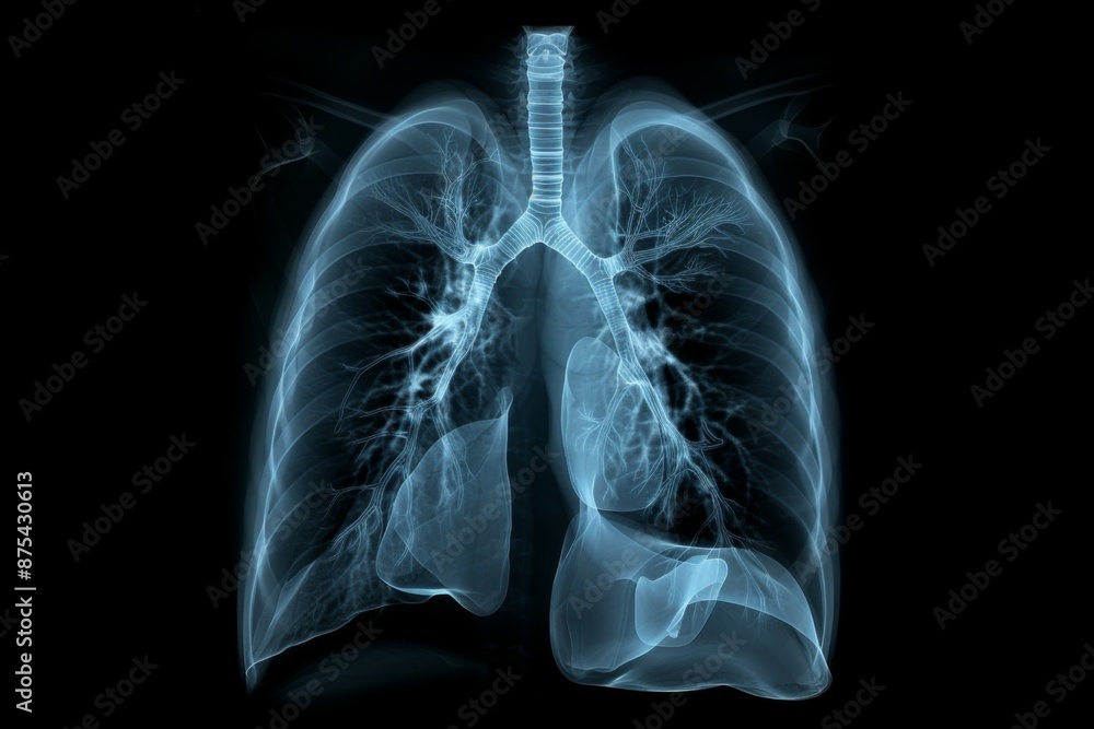 Naklejka premium X-ray Image of Human Lungs