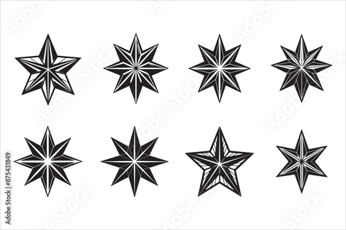 black and white star icons