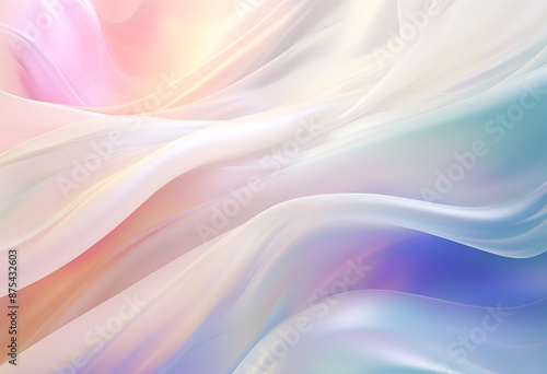 A colourful, flowing piece of fabric with a light blue and pink hue