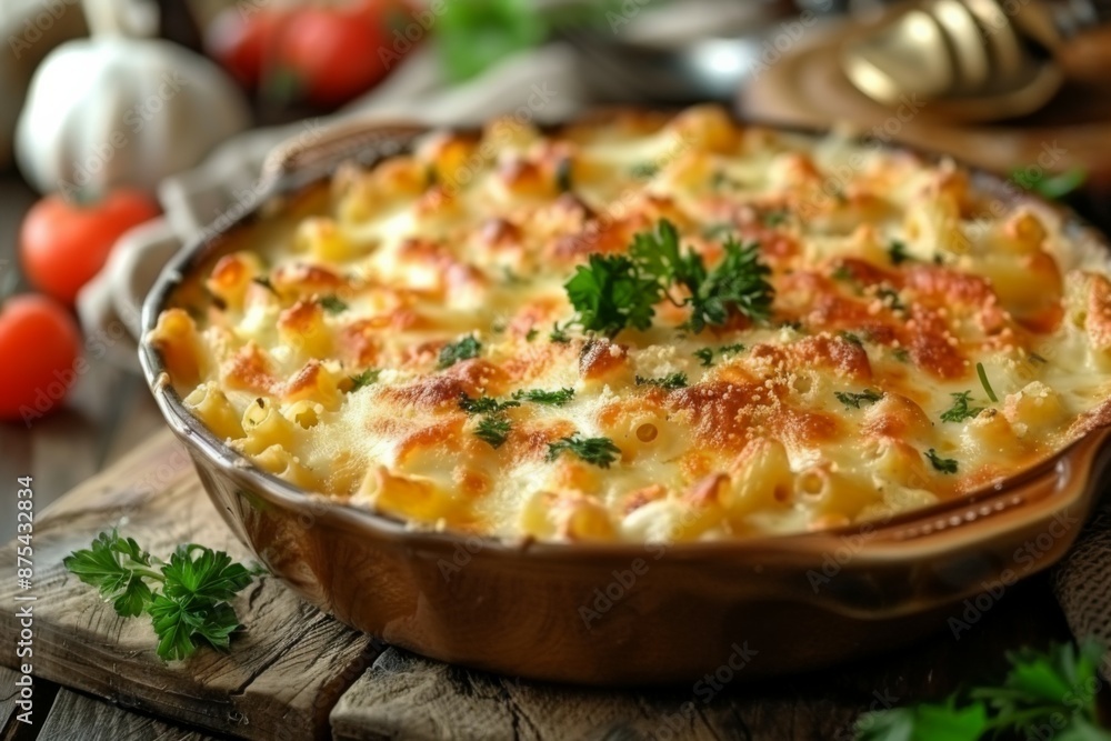 Macaroni and Cheese Bake with Parsley Macaroni and Cheese Bake with Parsley