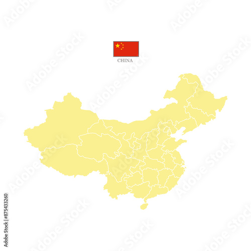 Photography Silhouette and colored (creamy.) china map