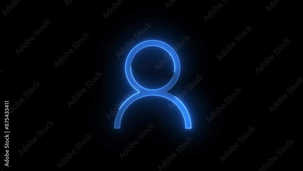 Contact people icon glowing neon blue color animation Contact people icon glowing neon blue color animation
