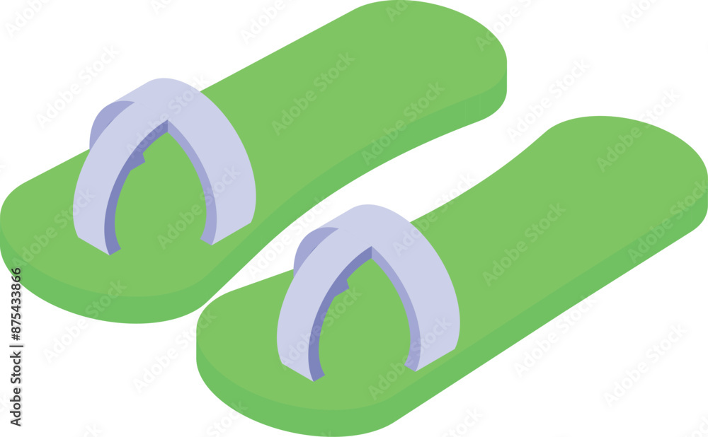 Green summer beach slippers are providing comfort and style for relaxing days by the water Green summer beach slippers are providing comfort and style for relaxing days by the water