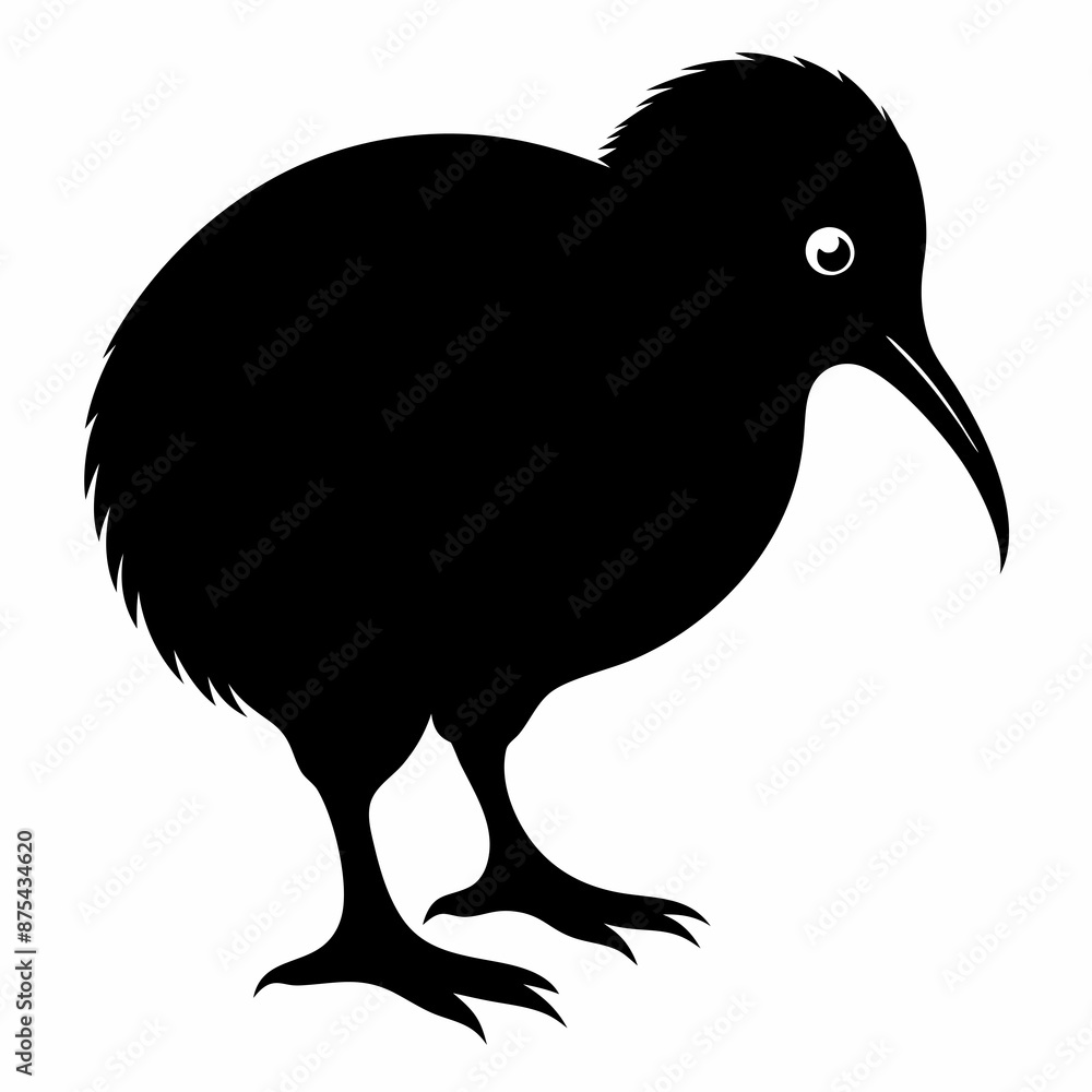 Kiwi vector illustration, bird isolated on white, Kiwi silhouette, Kiwi vector art Kiwi vector illustration, bird isolated on white, Kiwi silhouette, Kiwi vector art