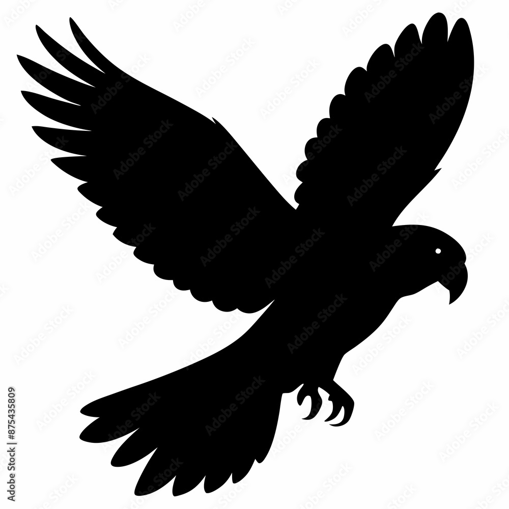 Obraz premium Parrot vector illustration, bird isolated on white, Parrot silhouette, Parrot vector art