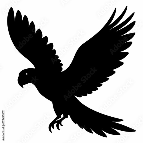 Parrot vector illustration, bird  isolated on white, Parrot silhouette, Parrot vector art