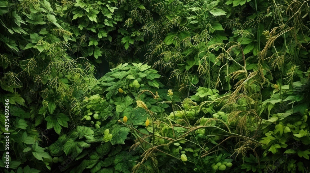 Background with weeds, green leaves and flowers Background with weeds, green leaves and flowers