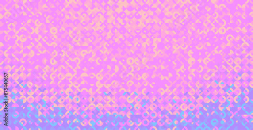 Abstract semi-circle shapes pattern, colorful pink and blue halftone gradient graphics, background banner.