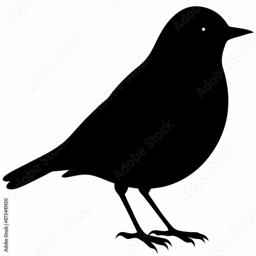 Warbler vector illustration, bird  isolated on white, Warbler silhouette, Warbler vector art
