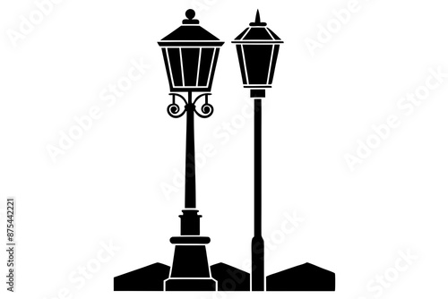  room lamp post icon silhouette vector illustration