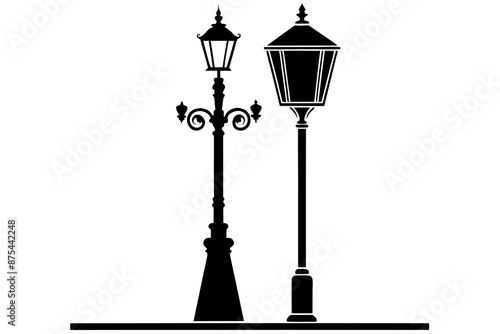  room lamp post icon silhouette vector illustration