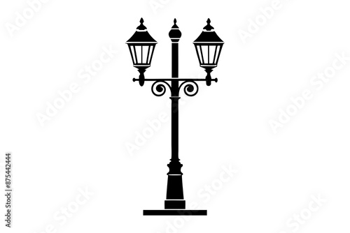 room lamp post icon silhouette vector illustration