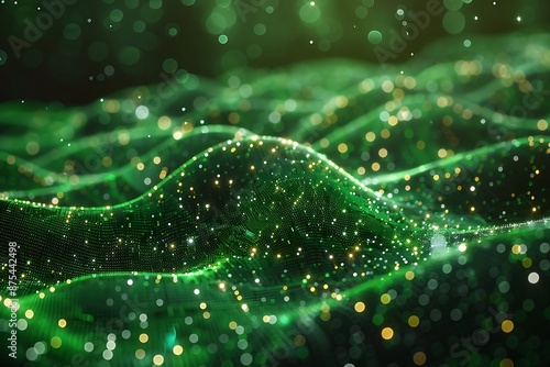 Dark green programming screen with bubbles