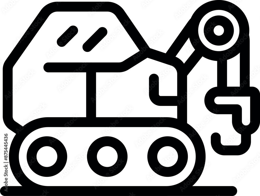 Excavator digging on a construction site, using its tracked chassis and powerful hydraulic arm for excavation work Excavator digging on a construction site, using its tracked chassis and powerful hydraulic arm for excavation work