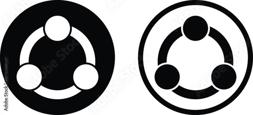 Collaboration icon set in two styles isolated on white background . Vector illustration