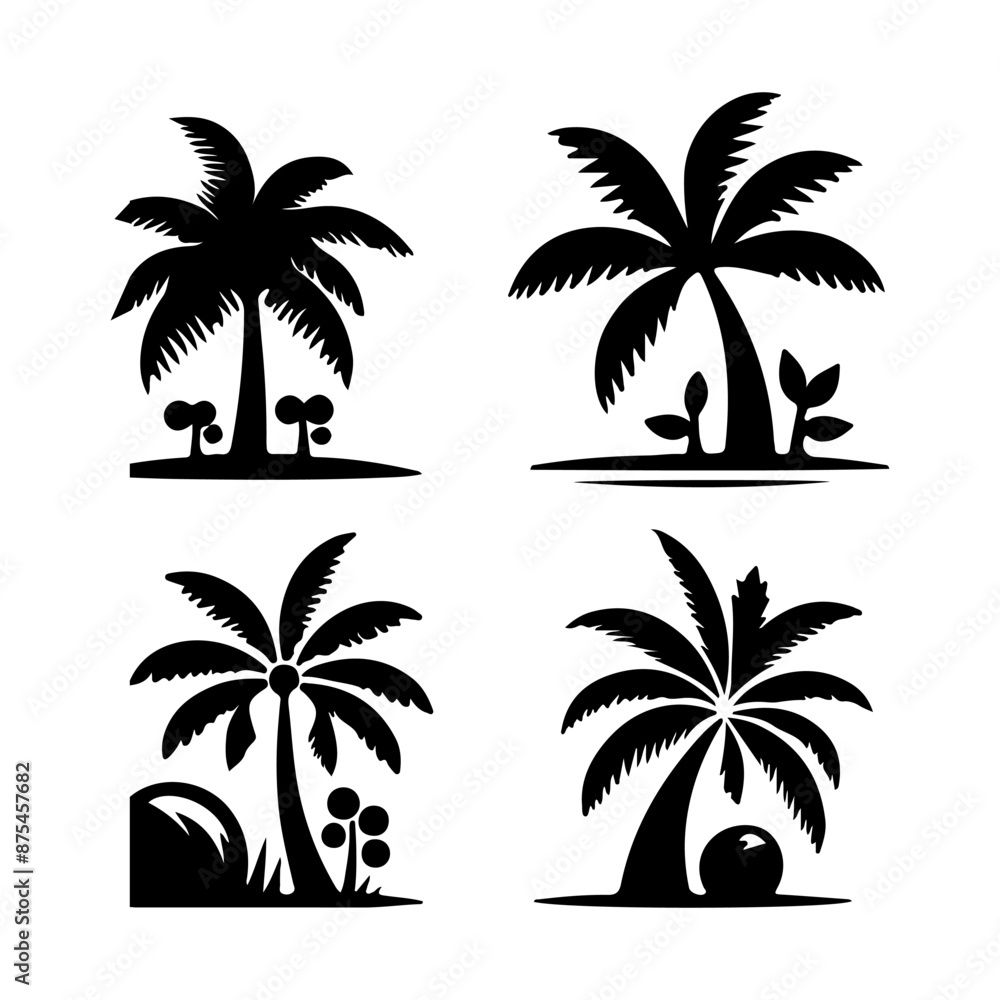Fototapeta premium Tall tropical tree with large versatile and feathery leaves 