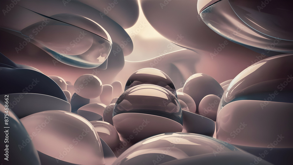 Fototapeta premium Ethereal Aesthetics Glassmorphism's Soft Focus