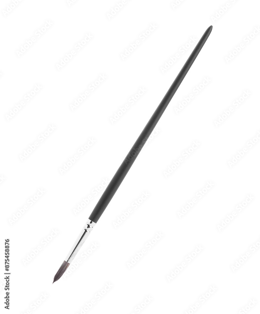 Paint brush with wooden handle isolated on white Paint brush with wooden handle isolated on white