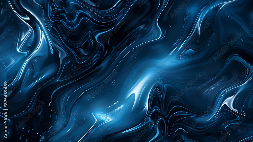 background of abstract blue wavy shapes, created with generative AI technology background of abstract blue wavy shapes, created with generative AI technology
