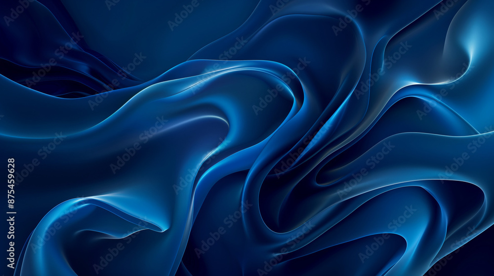 background of abstract blue wavy shapes, created with generative AI technology background of abstract blue wavy shapes, created with generative AI technology