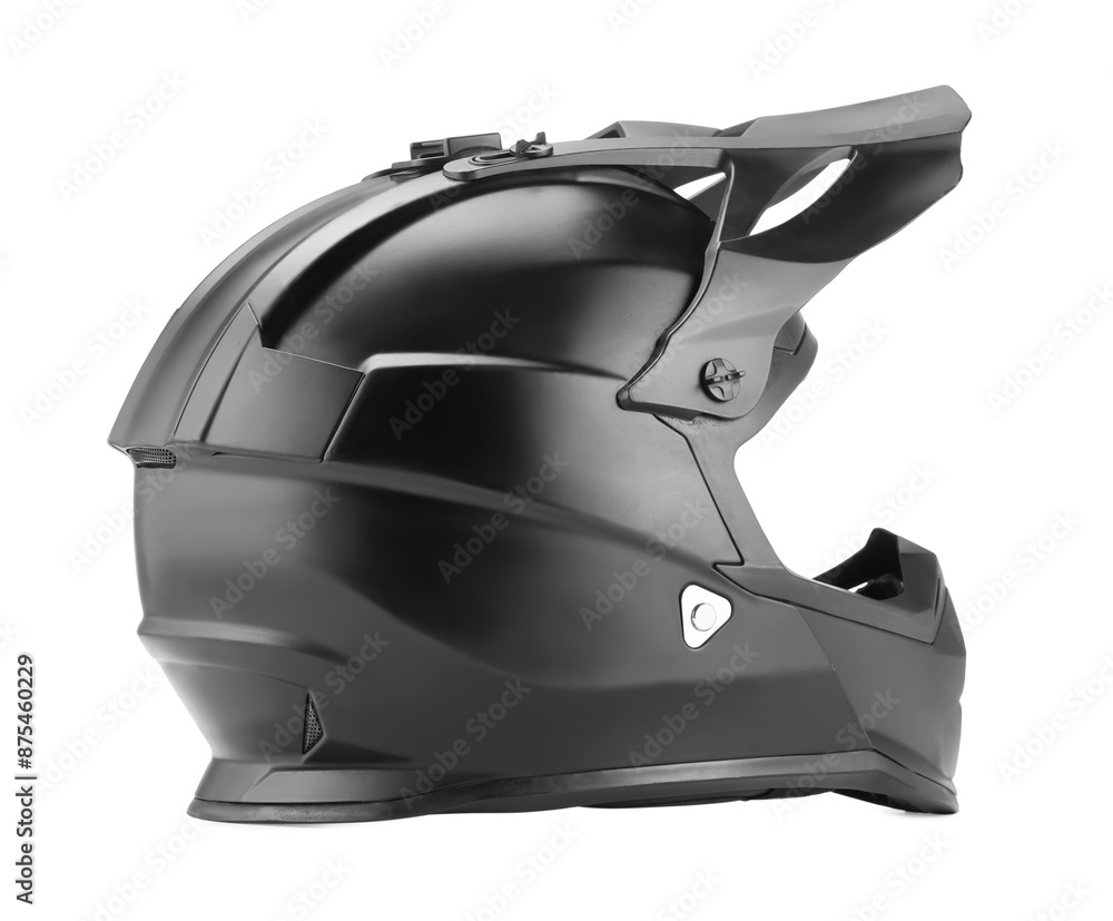 Modern motorcycle helmet with visor isolated on white Modern motorcycle helmet with visor isolated on white