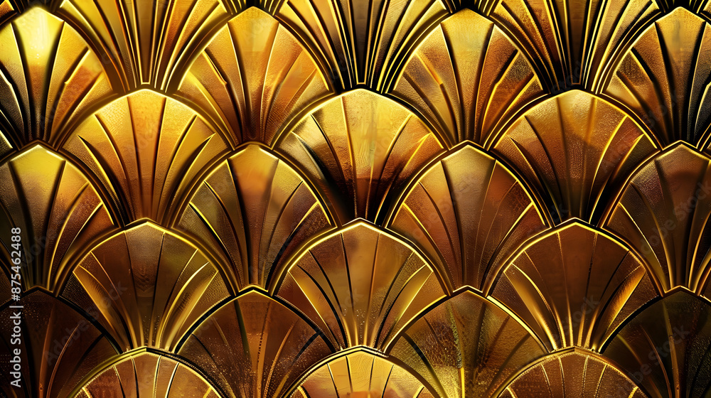 Golden Background with Art Deco Design Golden Background with Art Deco Design