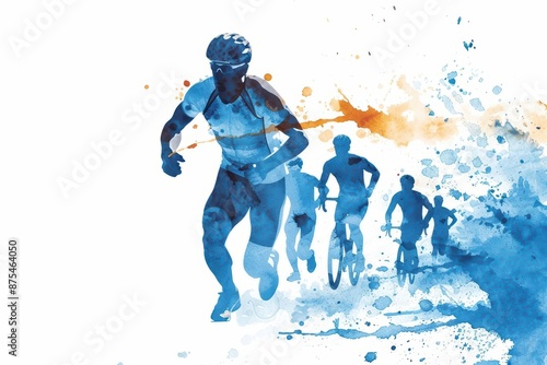 Wallpaper Mural A detailed watercolor depiction of various physical activities Torontodigital.ca