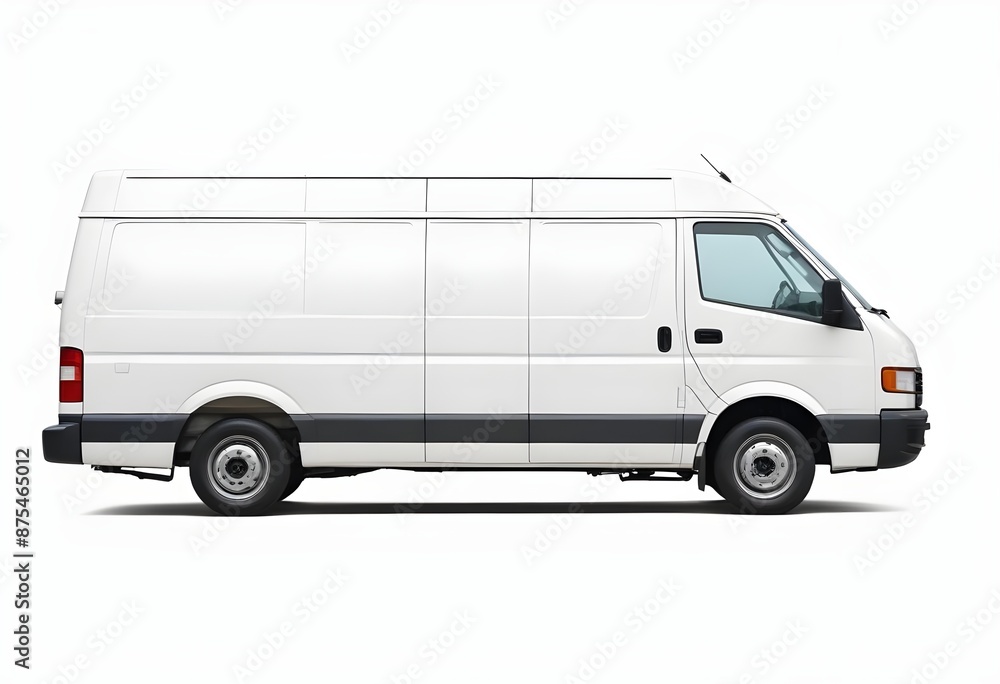 Delivery van side view isolated on a white background. Side view of a modern cargo short-base minibus.
Delivery van side view isolated on a white background. Side view of a modern cargo short-base minibus.