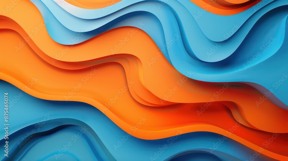 Vibrant abstract waves of blue and orange in a modern artistic style. Vibrant abstract waves of blue and orange in a modern artistic style.