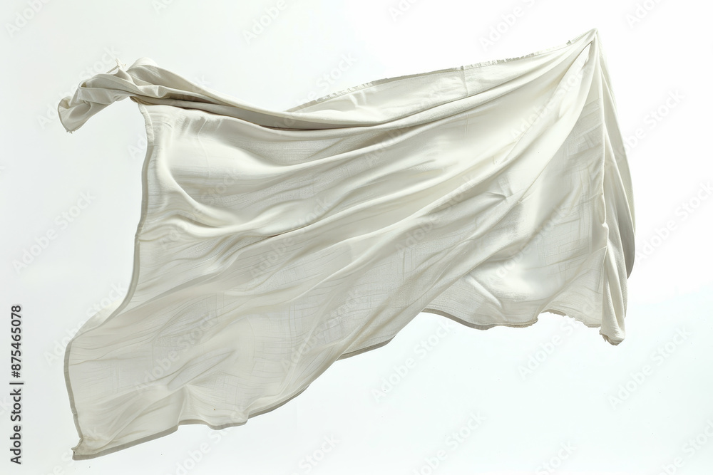 A white cloth is flying in the air A white cloth is flying in the air