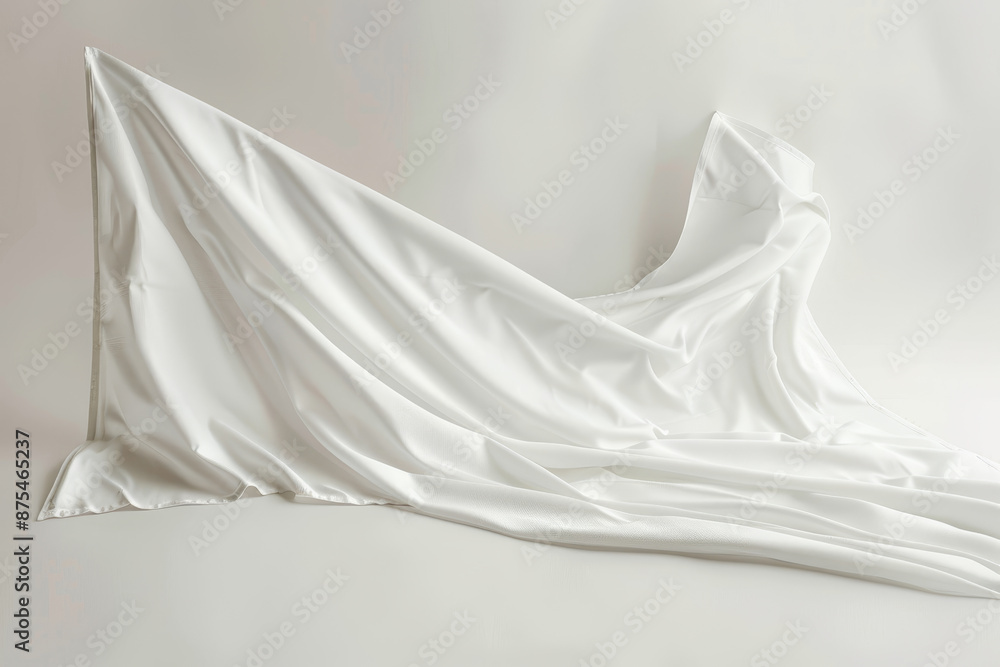 A white flag is hanging from a tree branch A white flag is hanging from a tree branch